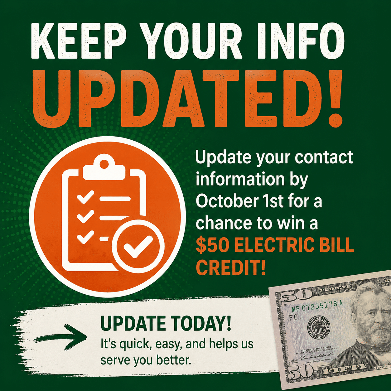 update your information
