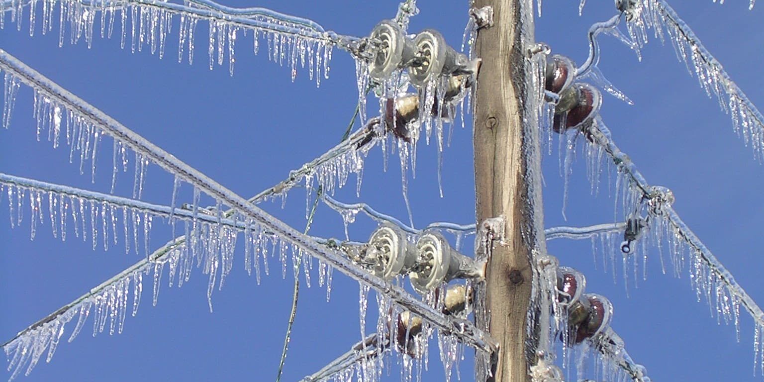 icy power lines
