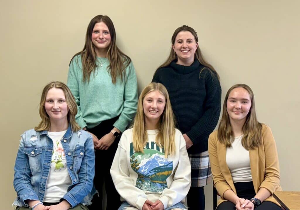 2025 Youth Tour Award Winners (pictured left to right) Keyona Klingenberg, Ava Reemtsma, Holland Vogel, Gretchen Lefdal and Jozie Cuperus.
