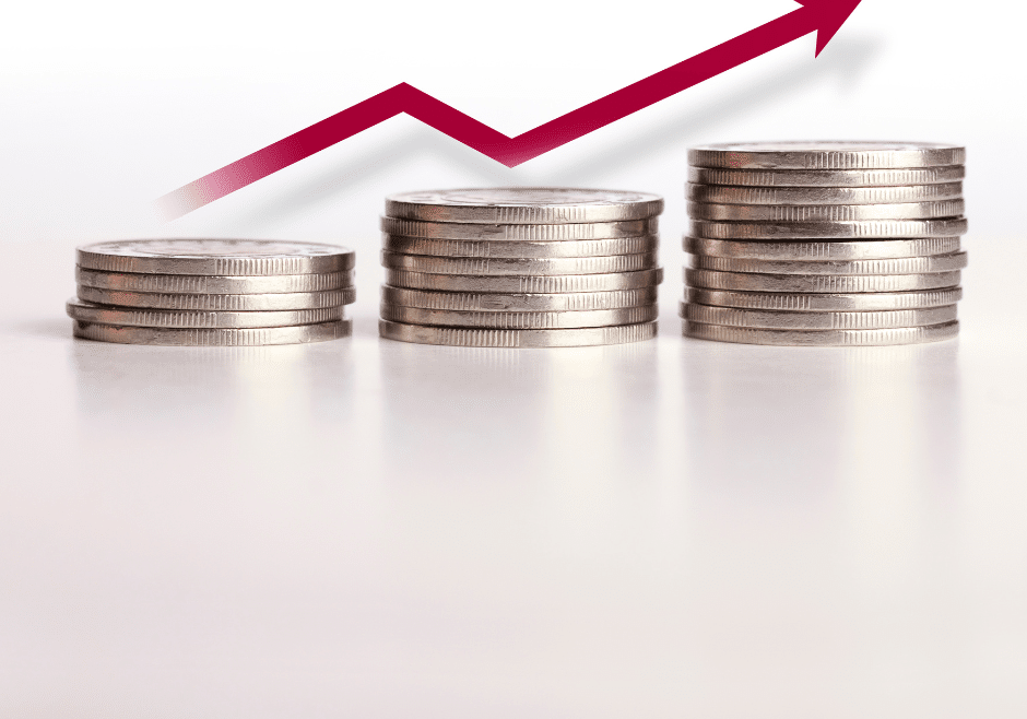 inflation coins and arrow